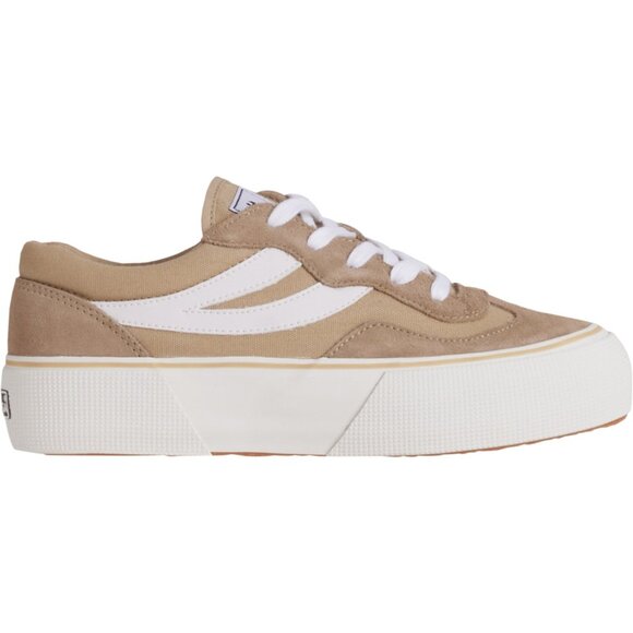 NEW Superga 3041 Revolley Color-Block Sneakers Grey Fossil-F White  257  2S4 - Picture 1 of 5